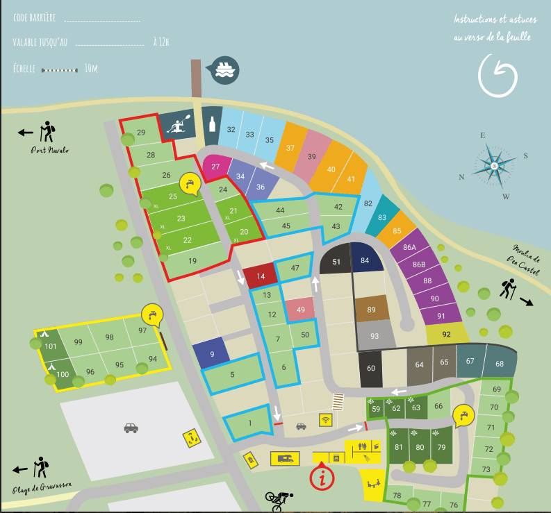miniature plan camping de Bilouris 2026 - camping Golfe du Morbihan