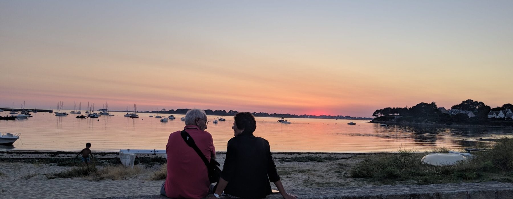 couple coucher de soleil à Port Navalo ARZON